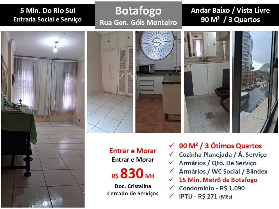 Apto Botafogo Góis Monteiro 90M²