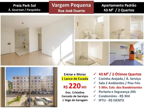 Apto Vargem Pequena Praia Park Sol 43M²