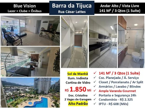 Apto Barra da Tijuca Blue Vision 141M²