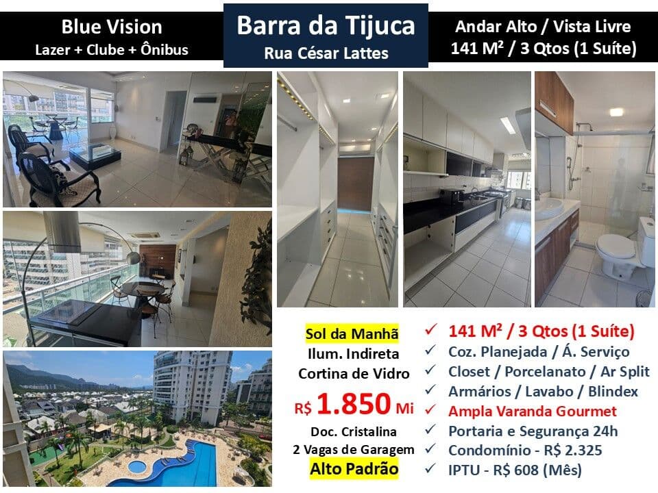 Apto Barra da Tijuca Blue Vision 141M²