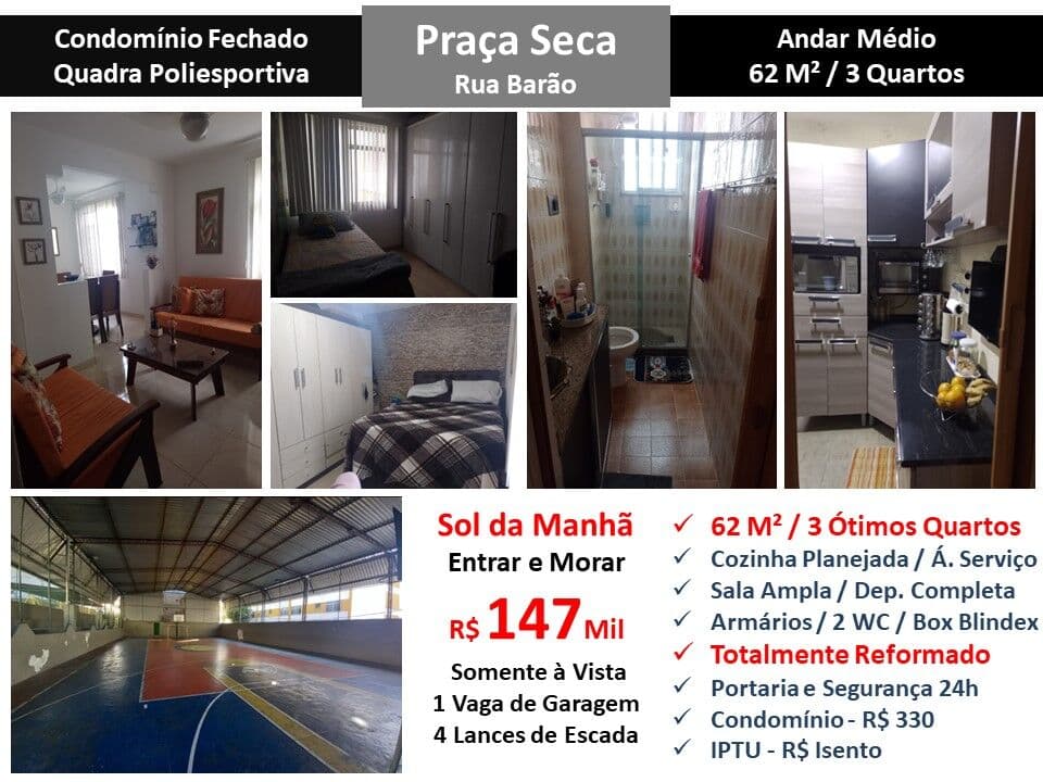 Apto JPA Praça Seca Barao 62M²
