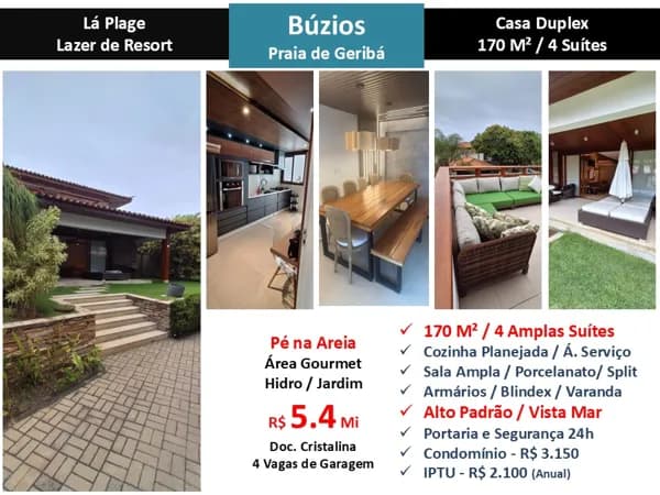 Casa Buzios Geribá La Plage 170M²