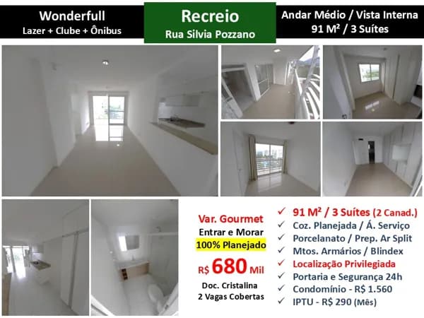 Apto Recreio Zico Wonderfull 91M² 6