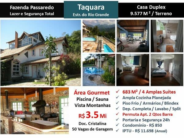 Casa JPA Taquara Fazenda Passaredo 683M²