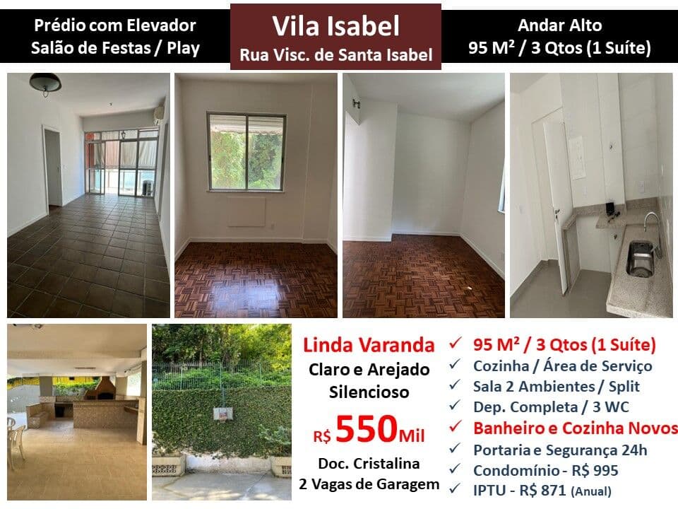 Apto Vila Isabel Vis. de Santa Isabel 95M²
