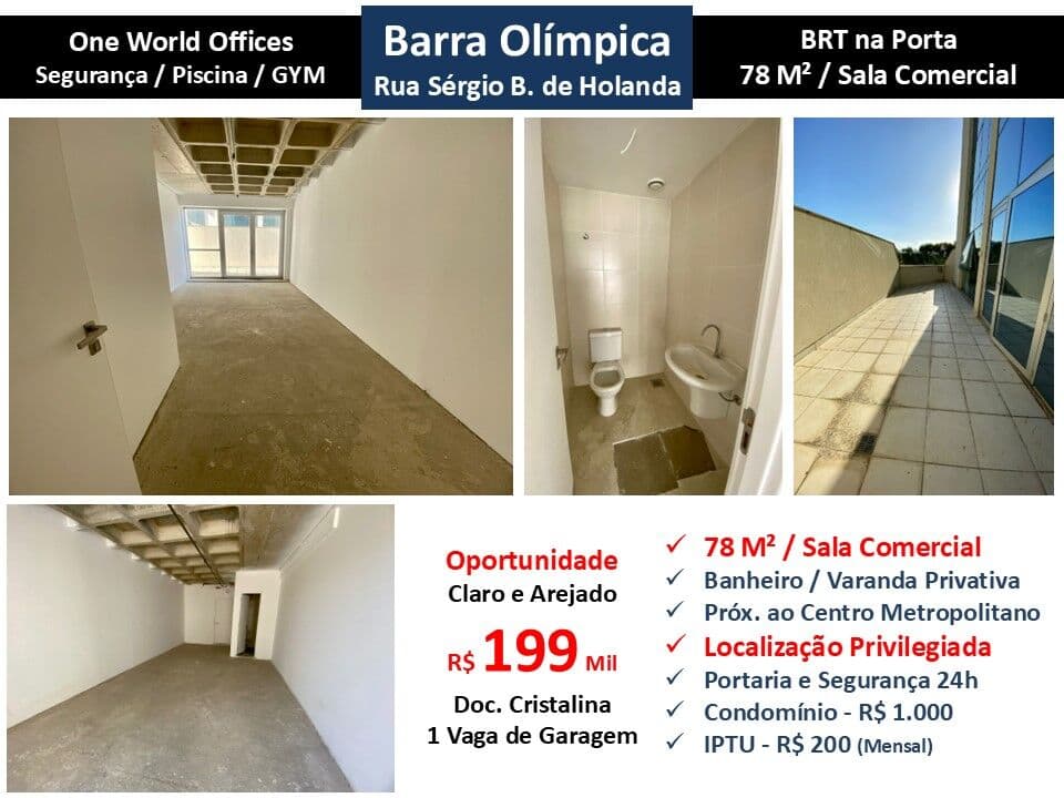 Sala Barra da Tijuca One World Offices 78M²