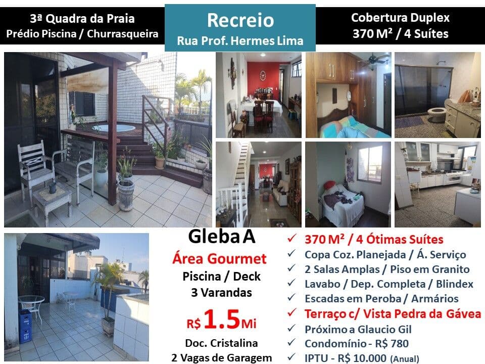 Cob Recreio Gleba A Praia Hermes de Lima 370M²