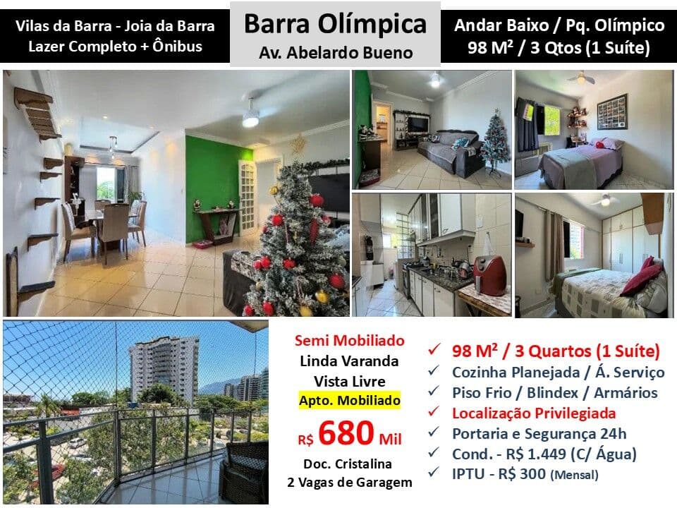 Apto Barra Olímpica Vilas da Barra Joia da Barra 98M²