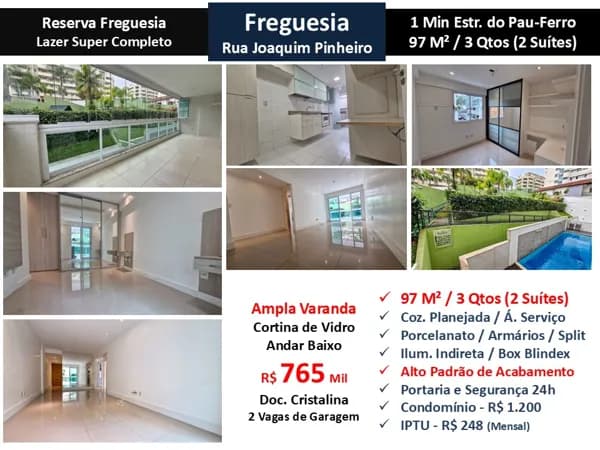 Apto JPA Freguesia Joaquim Pinheiro Reserva Freguesia 97M²