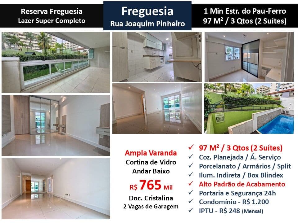 Apto JPA Freguesia Joaquim Pinheiro Reserva Freguesia 97M²