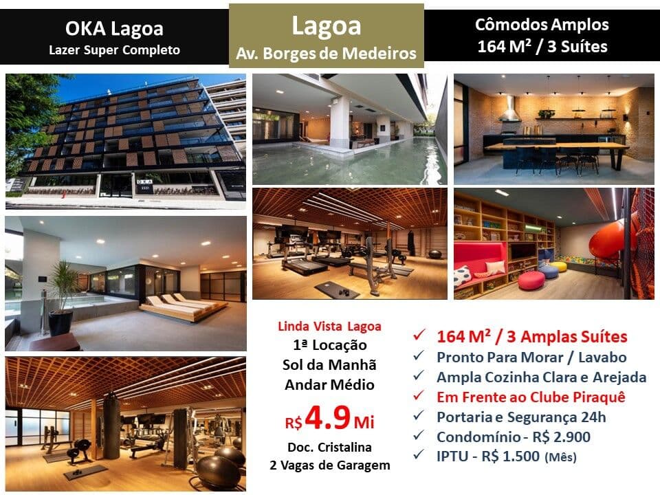 Apto Lagoa Borges de Medeiros OKA 164M²