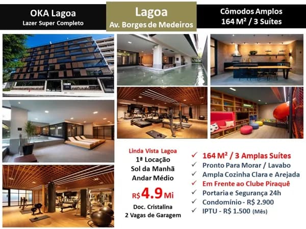 Apto Lagoa Borges de Medeiros OKA 164M²