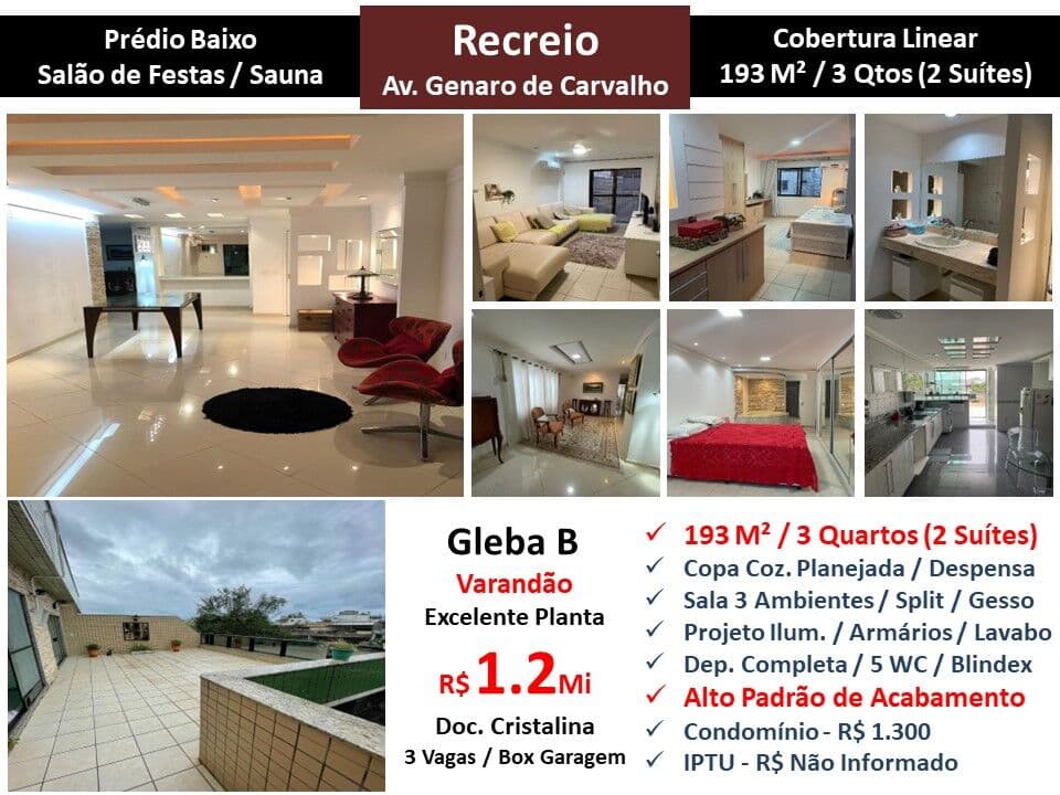 Cob Recreio Gleba B Genaro de Carvalho 193M² Linear