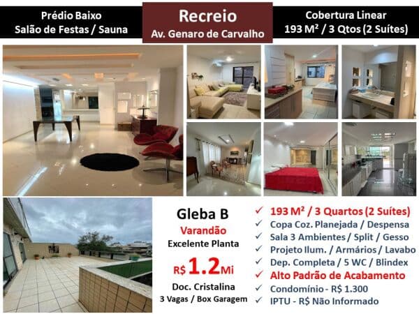 Cob Recreio Gleba B Genaro de Carvalho 193M² Linear