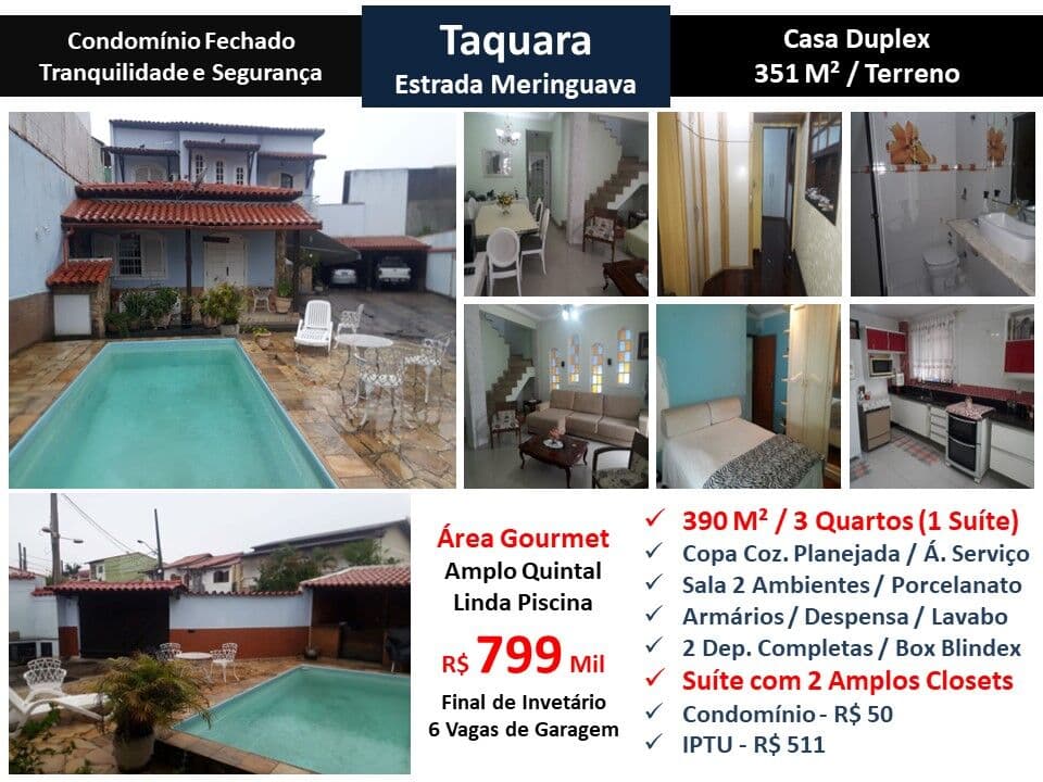 Casa JPA Taquara Meringuava 390M²