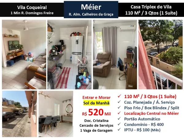 Casa Méier Alm. Calheiros da Graça 110M²