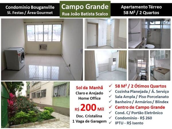 Apto Campo Grande Bouganville 58M² Garden