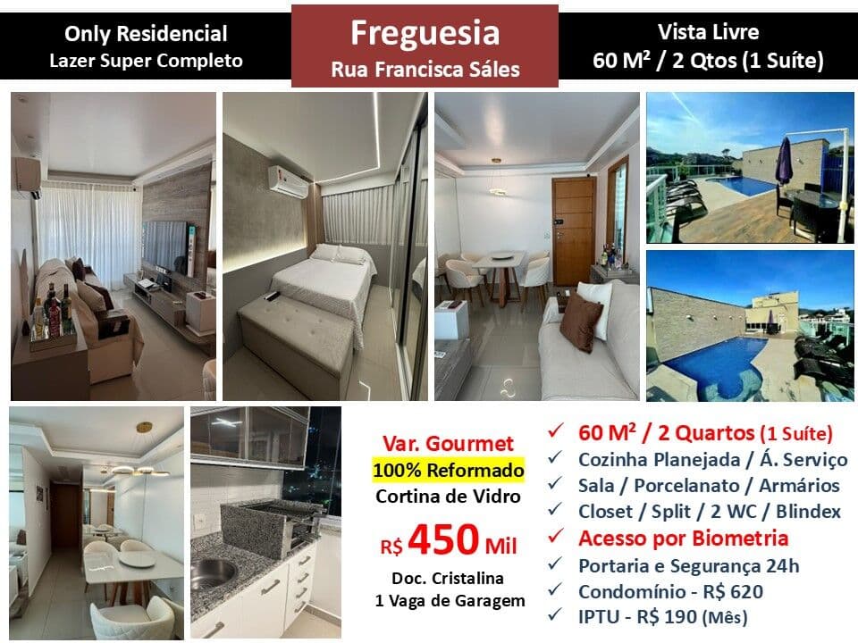 Apto JPA Freguesia Francisca Sáles Only Residencial 60M²