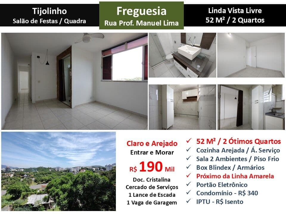 Apto JPA Freguesia Manuel Lima Tijolinho 52M²