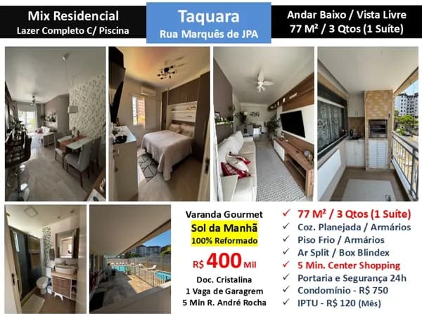 Apto JPA Taquara Mix Residencial 77M²