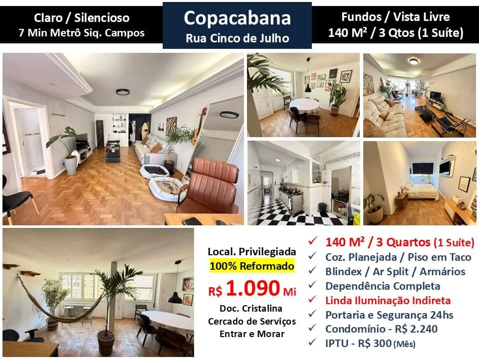 Apto Copacabana Cinco de Julho 140M²