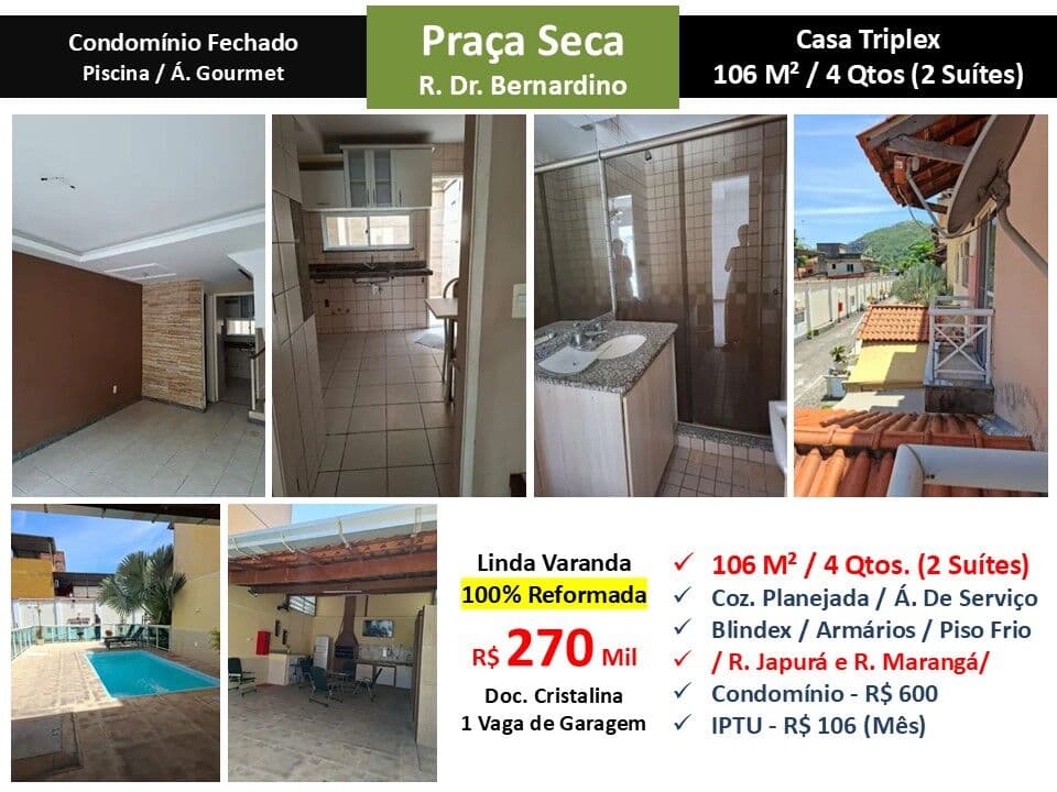 Casa JPA Praça Seca Dr Bernardino 106M²