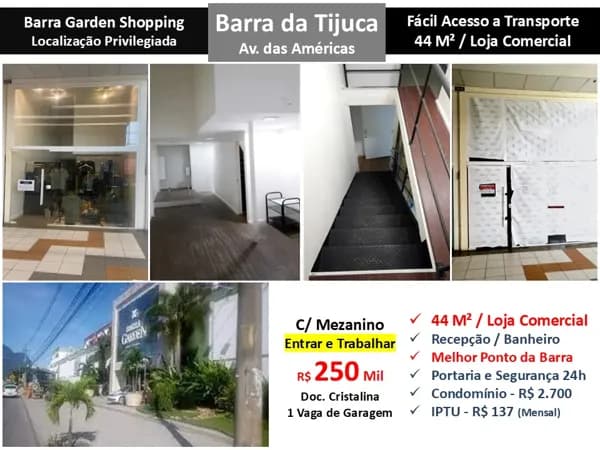 Loja Barra da Tijuca Barra Garden 44M²