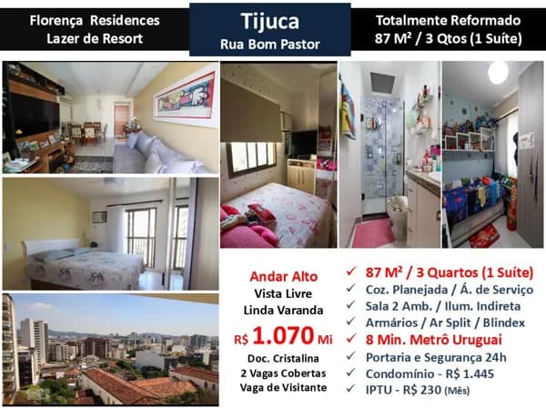 Apto Tijuca Bom Pastor Florença 87M²