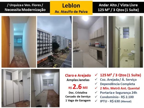 Apto Leblon Ataulfo de Paiva 125M²