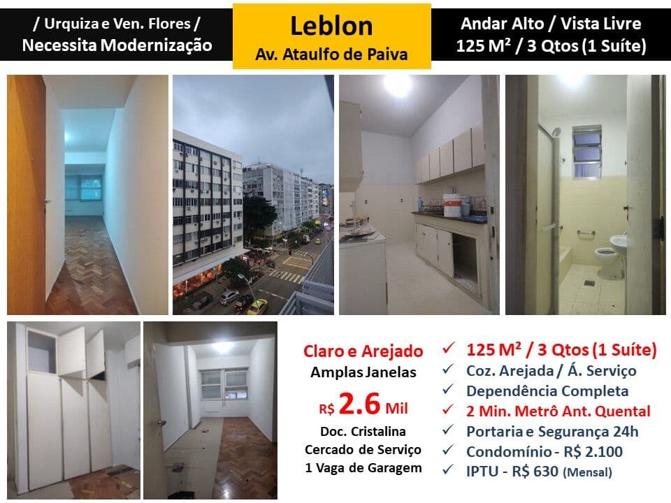 Apto Leblon Ataulfo de Paiva 125M²