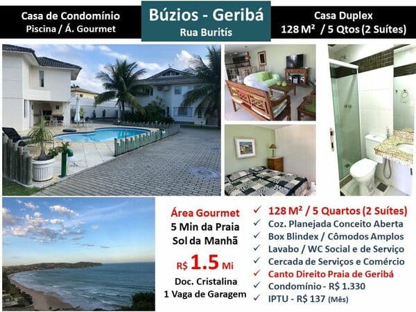 Casa Búzios Geribá Buriti 128M²