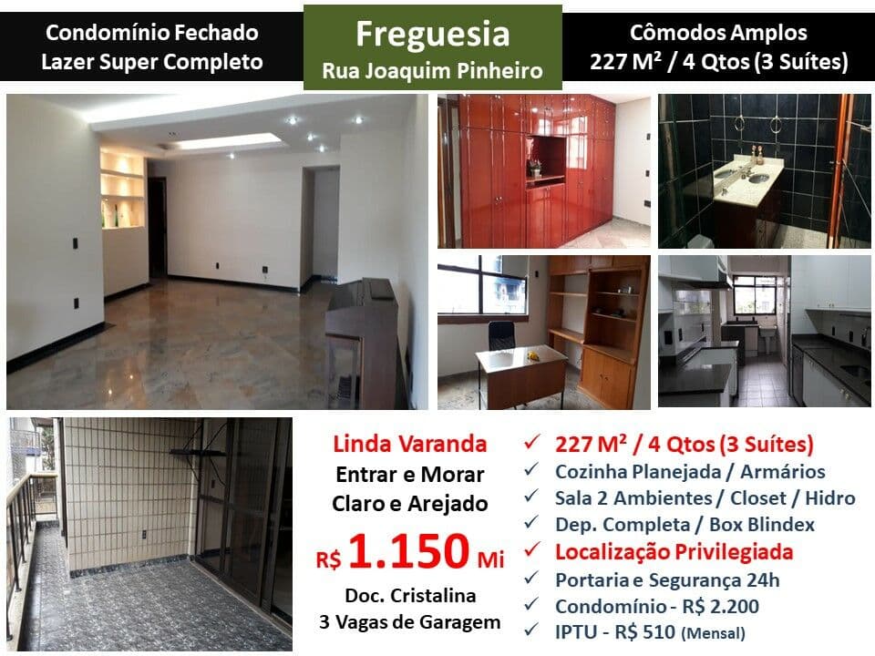 Apto JPA Freguesia Joaquim Pinheiro 227M²