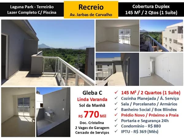 Cob Recreio Gleba C Terreirão Jarbas de Carvalho Laguna Park 145M²