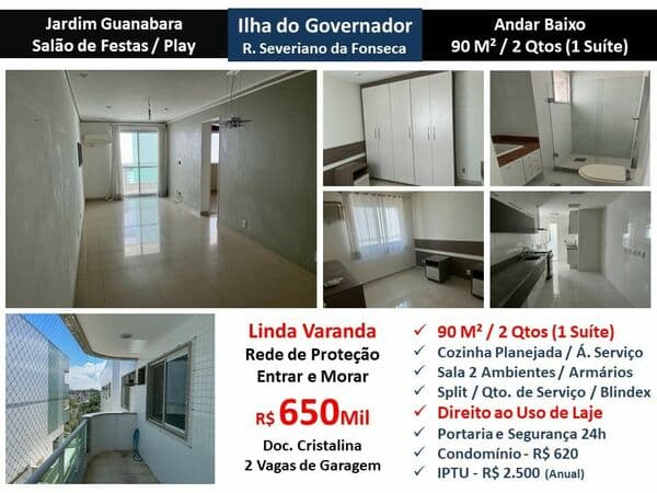 Apto Jardim Guanabara Severiano da Fonseca 90M²