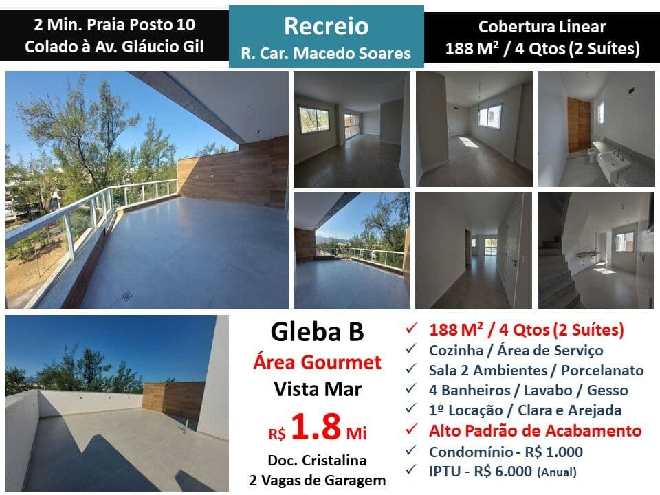 Cob Recreio Gleba B Carlota Macedo Soares 188M² Linear