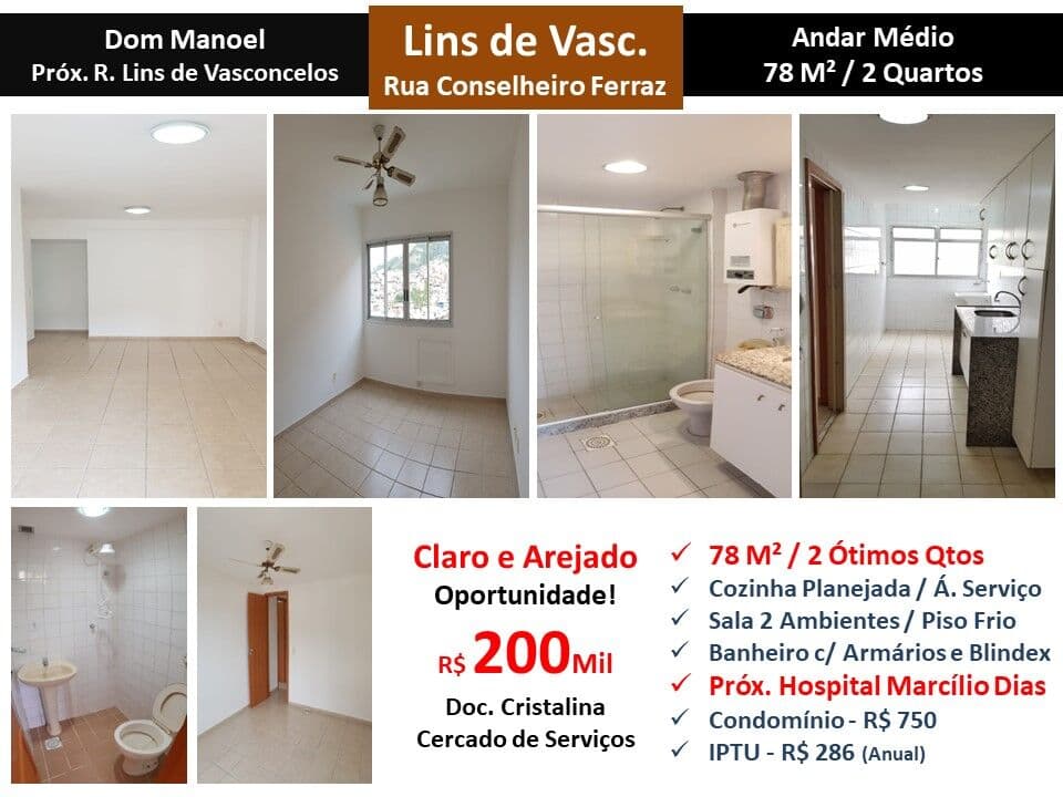 Apto Lins Conselheiro Ferraz Dom Manuel 78M²