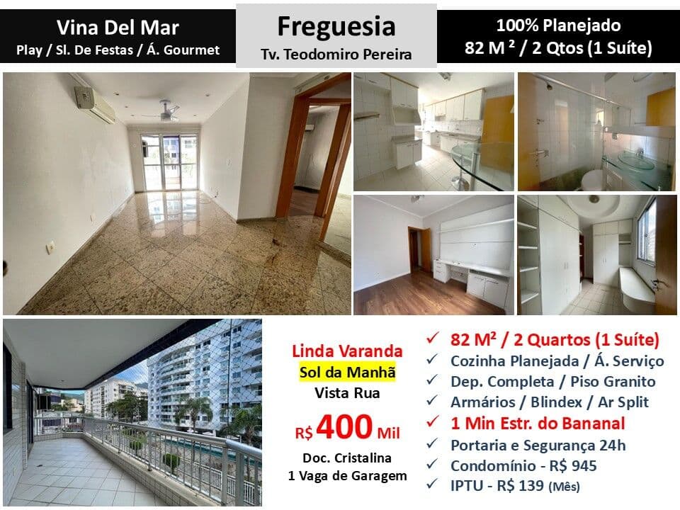 Apto JPA Freguesia Teodomiro Pereira Vina Del Mar 82M²