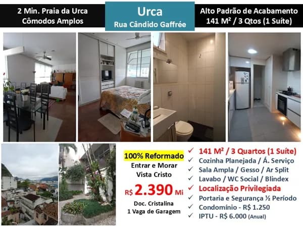 Apto Urca Cândido Gaffrée 141M²