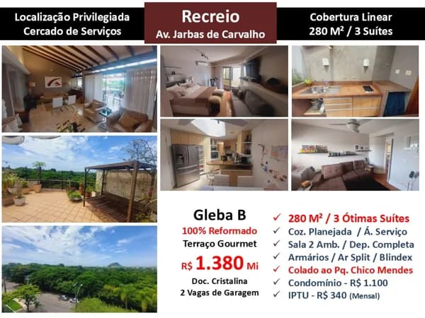 Cob Recreio Gleba B Jarbas de Carvalho 280M² Linear