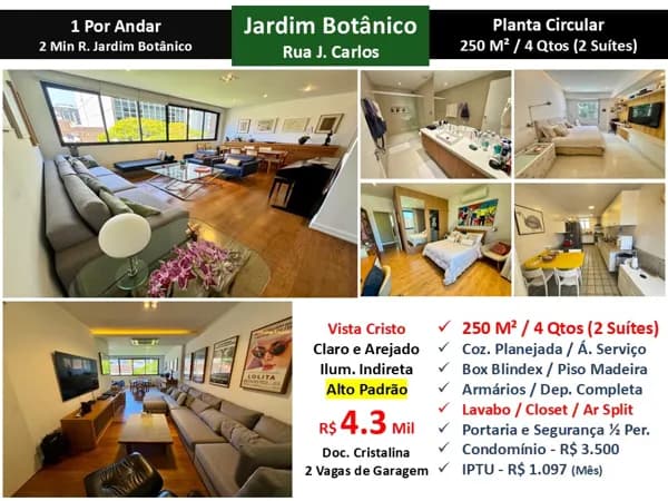 Apto Jardim Botânico J Carlos 250M²