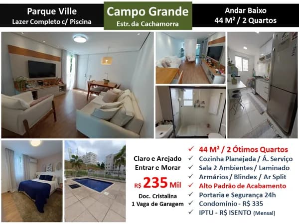Apto Campo Grande Cachamorra Parque Ville 44M²