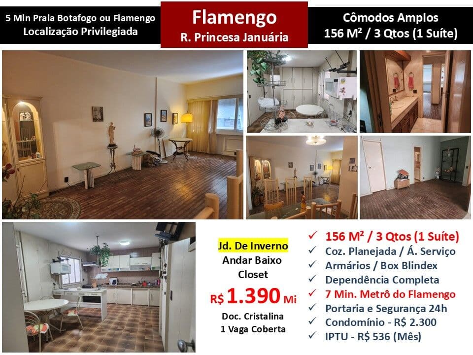Apto Flamengo Princesa Januária 156M²