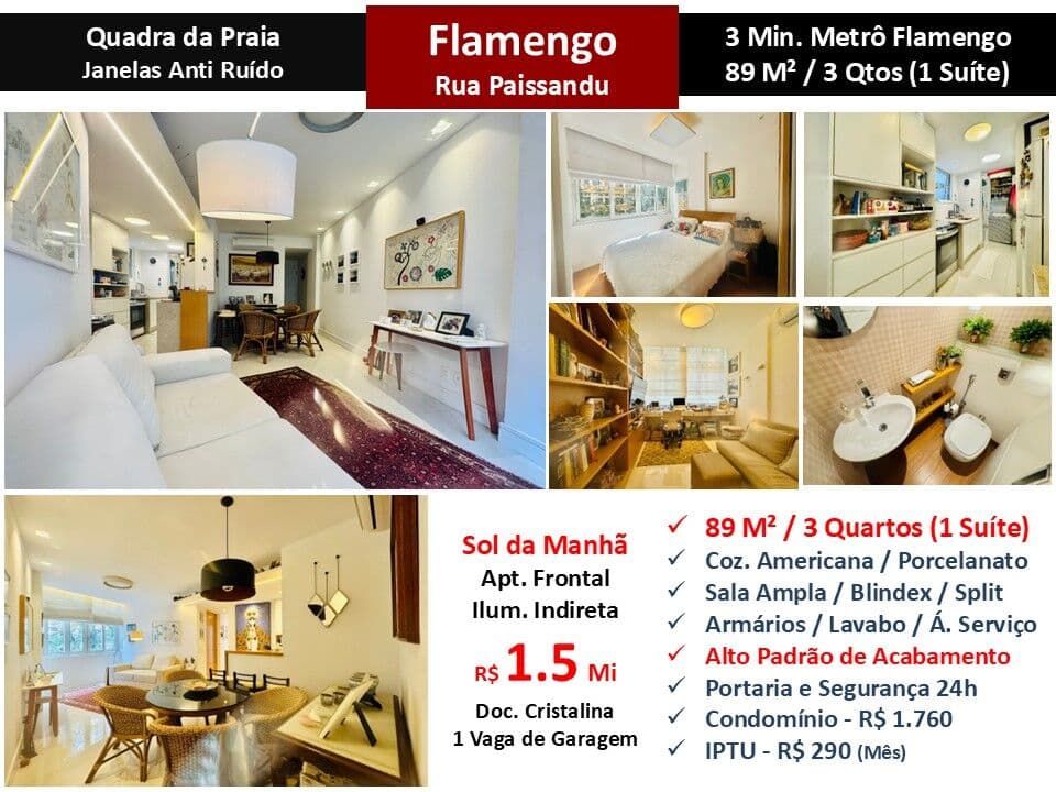 Apto Flamengo Paissandu 89M²