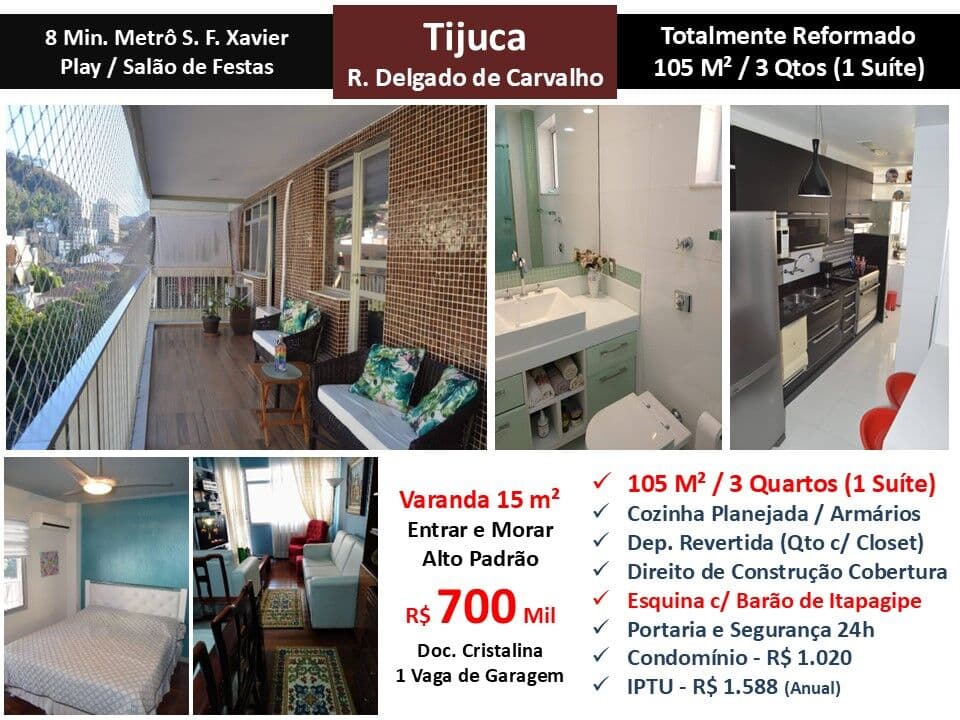Apto Tijuca Delgado de Carvalho 105M²