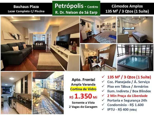 Apto Petrópolis Centro Nelson de Sá Earp 135M²