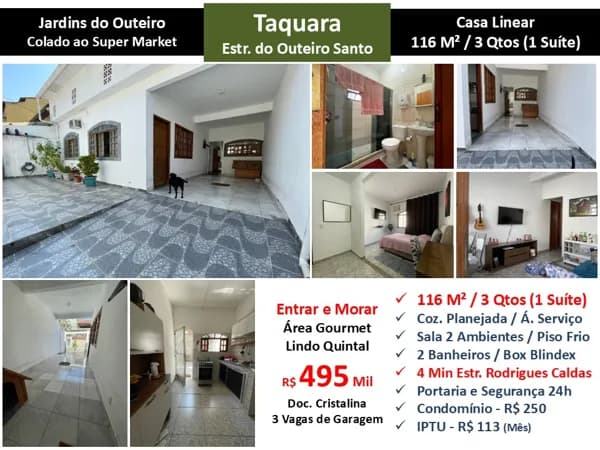Casa JPA Taquara Outeiro Santo Jardins do Outeiro 116M²