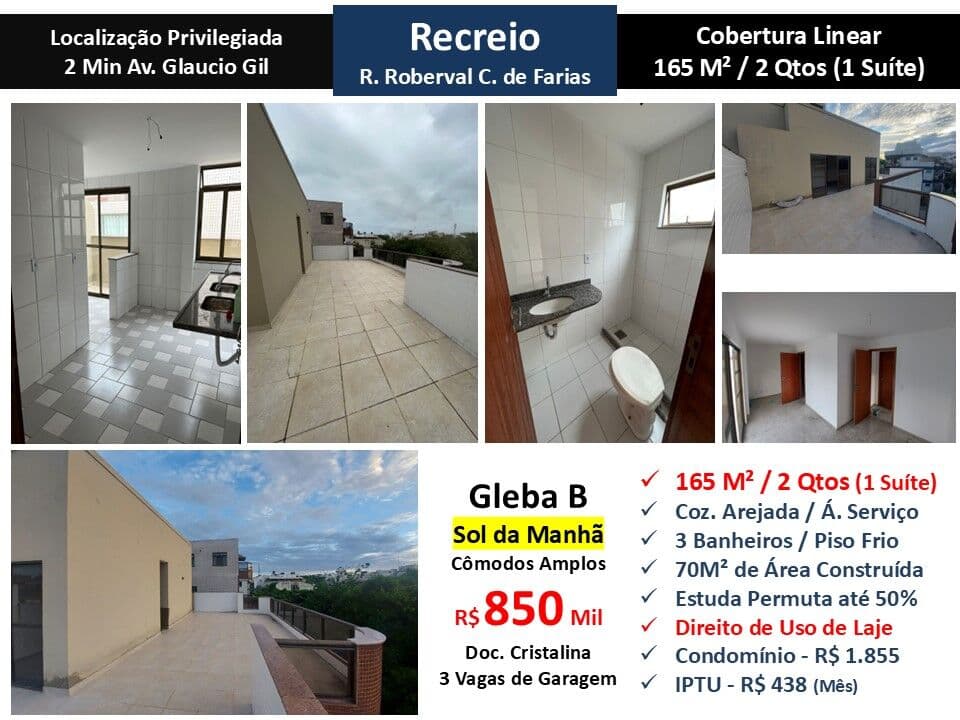 Cob Recreio Gleba B Roberval C. de Farias 165M² Linear