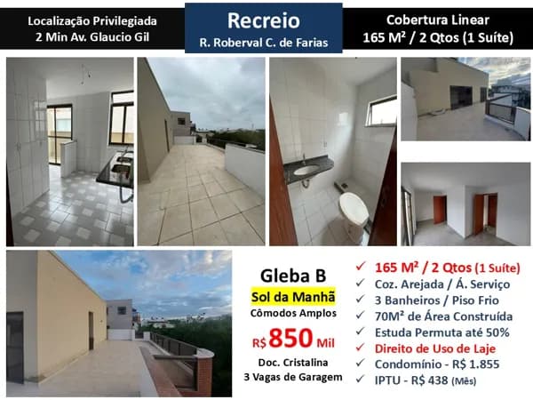 Cob Recreio Gleba B Roberval C. de Farias 165M² Linear