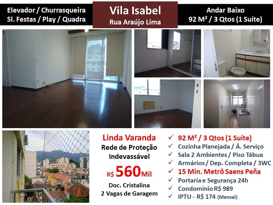 Apto Tijuca Araujo Lima 92M²