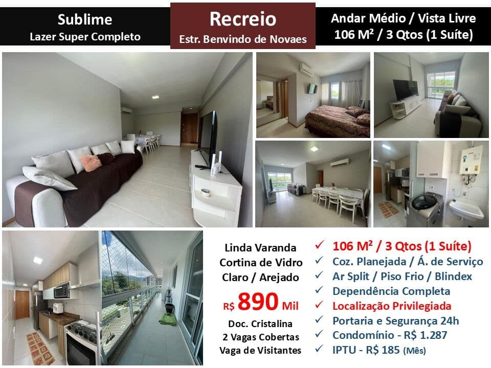 Apto Recreio Sublime 106M²